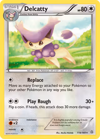 Delcatty 114/160 Pokemon card