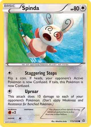 Spinda 115/160 Pokemon card