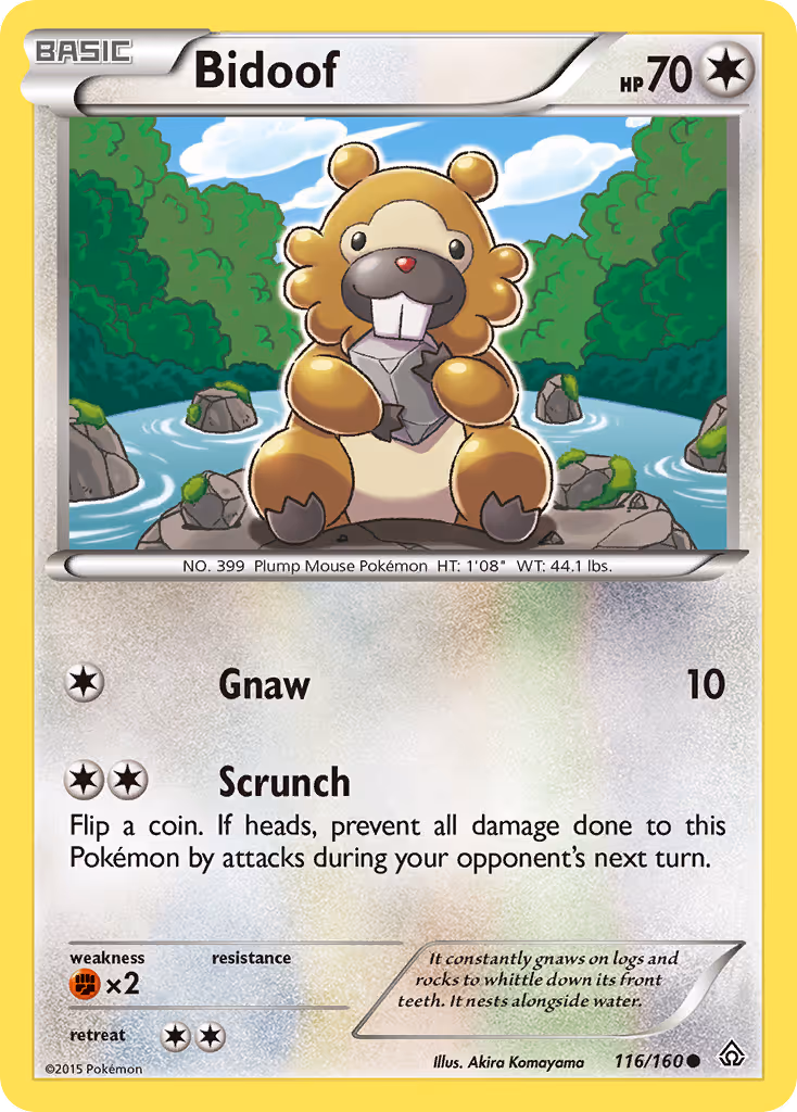 Bidoof 116/160 Pokemon card