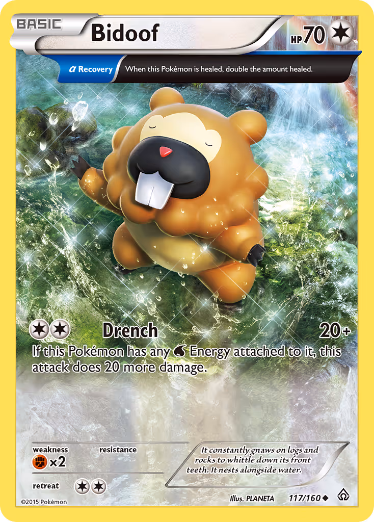 Bidoof 117/160 Pokemon card