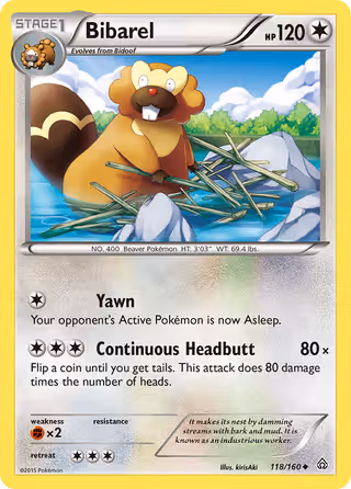 Bibarel 118/160 Pokemon card