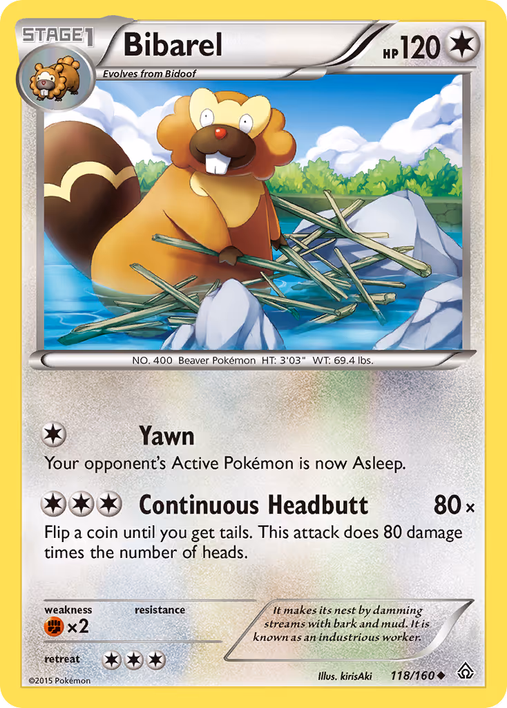 Bibarel 118/160 Pokemon card