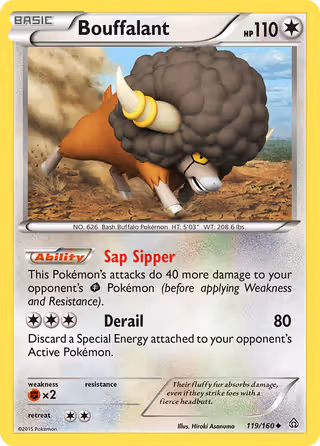 Bouffalant 119/160 Pokemon card