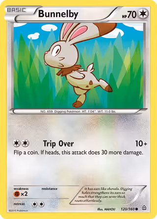 Bunnelby 120/160 Pokemon card