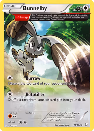 Bunnelby 121/160 Pokemon card