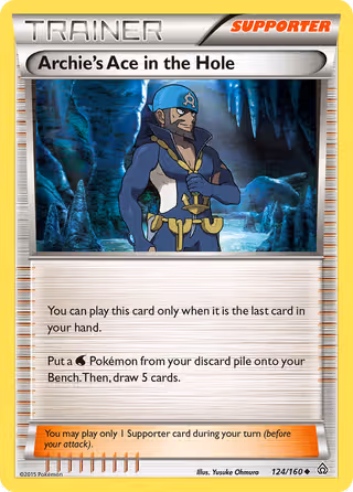 Archie's Ace in the Hole 124/160 Pokemon card