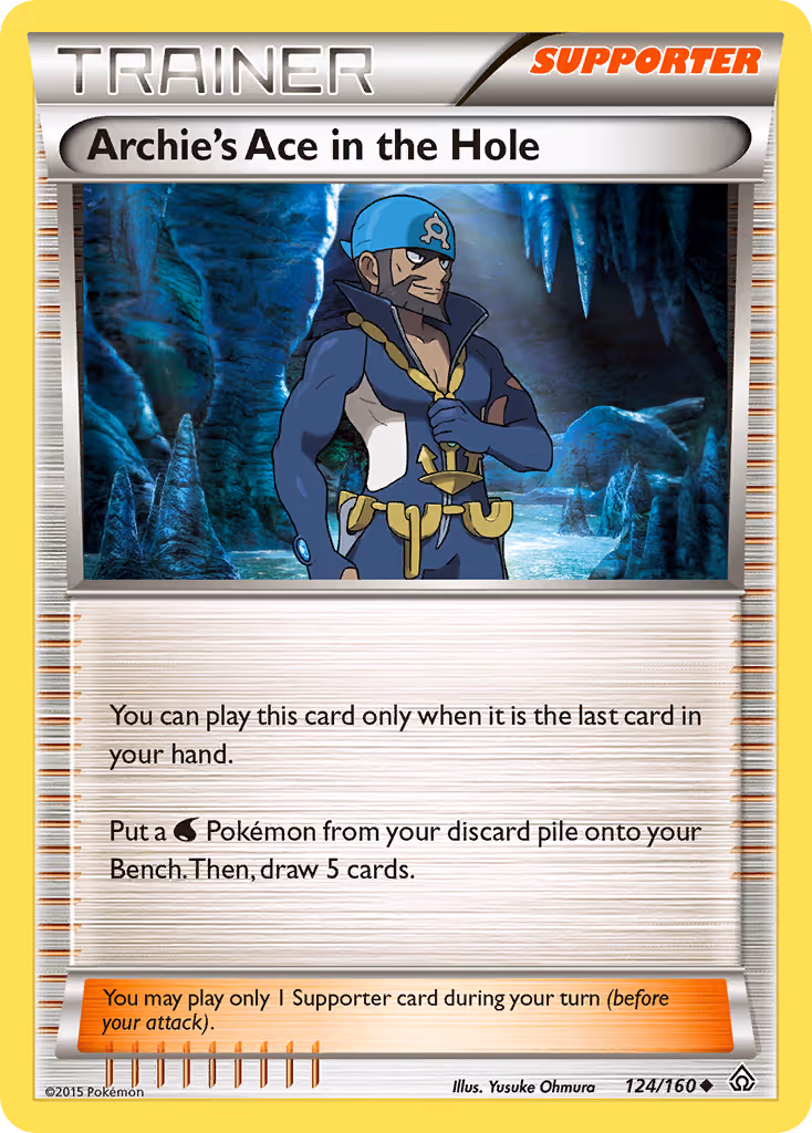 Archie's Ace in the Hole 124/160 Pokemon card