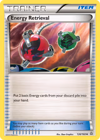 Energy Retrieval 126/160 Pokemon card