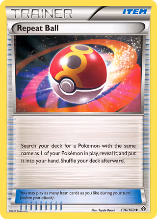 Repeat Ball 136/160 Pokemon card