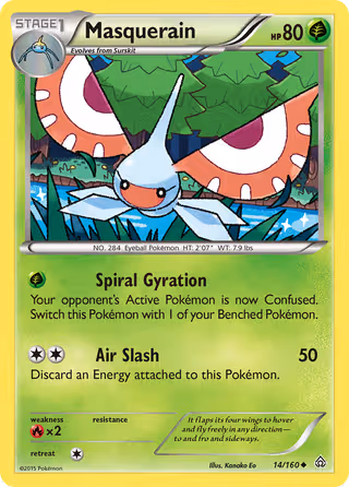 Masquerain 14/160 Pokemon card