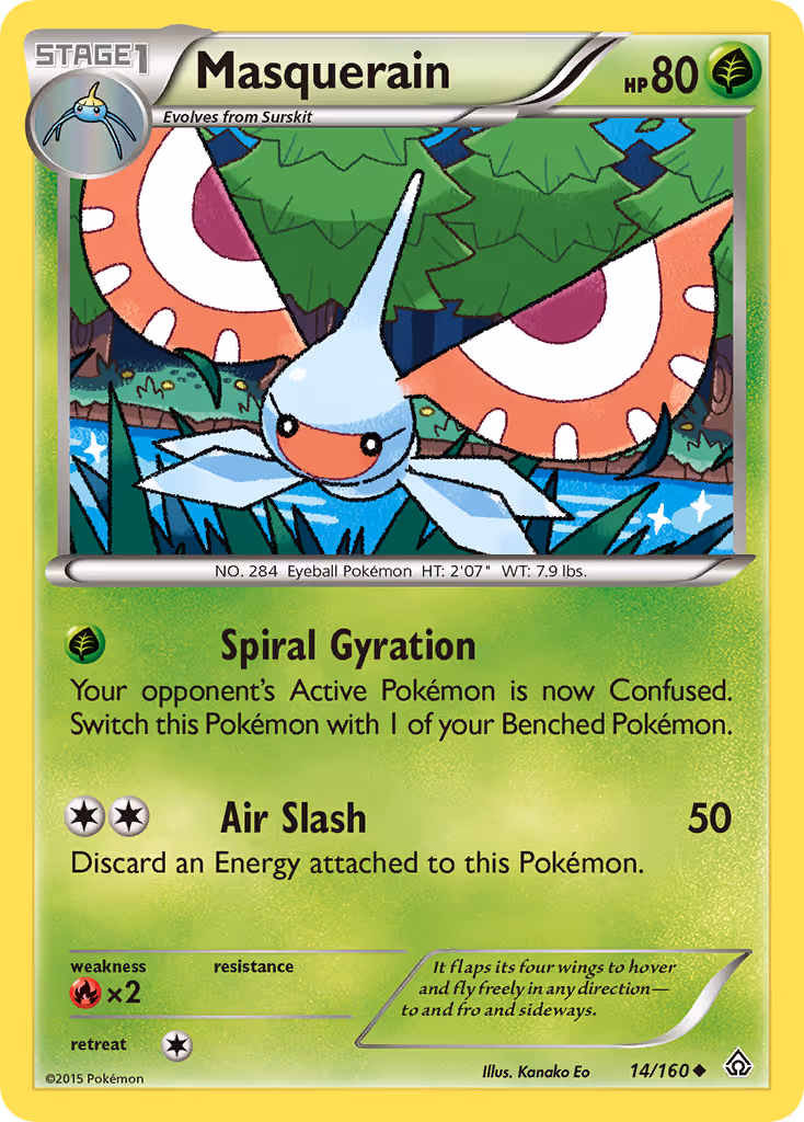Masquerain 14/160 Pokemon card