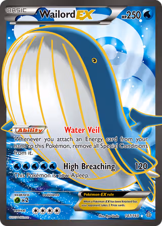 Wailord EX 147/160 Pokemon card