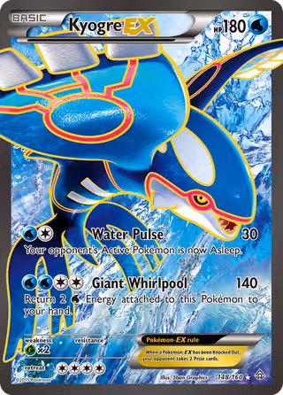 Kyogre EX 148/160 Pokemon card