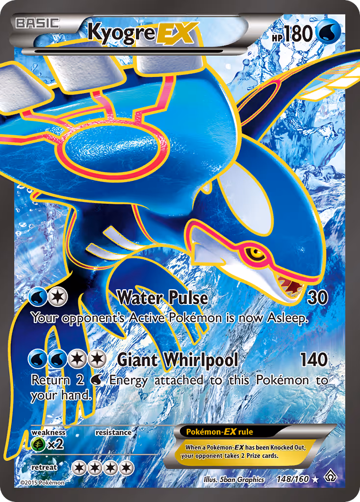 Kyogre EX 148/160 Pokemon card