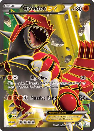 Groudon EX 150/160 Pokemon card