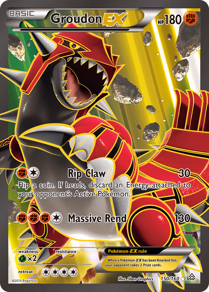 Groudon EX 150/160 Pokemon card