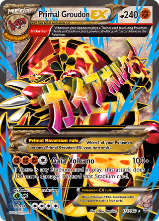 Primal Groudon EX 151/160 Pokemon card