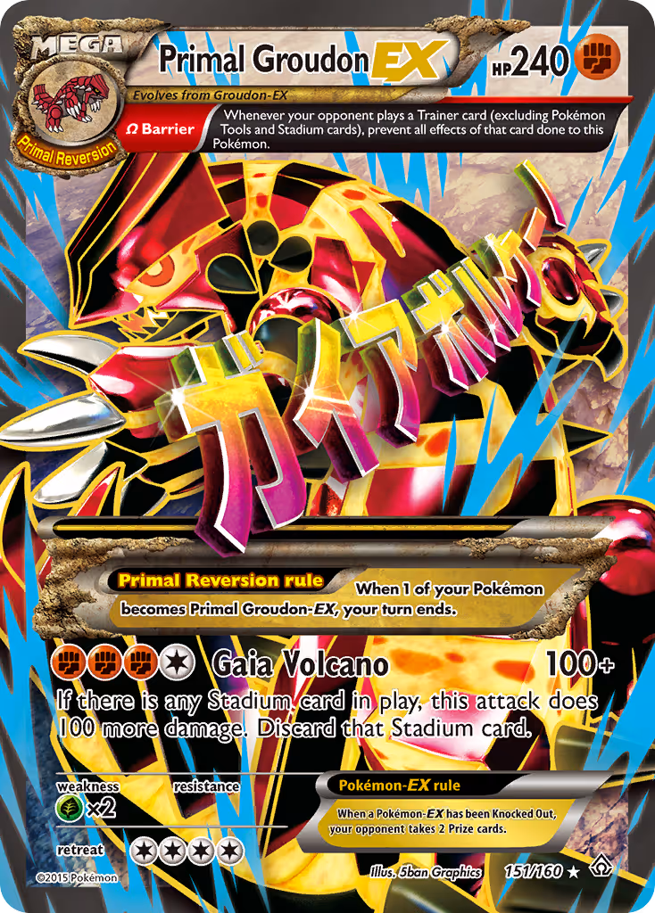 Primal Groudon EX 151/160 Pokemon card