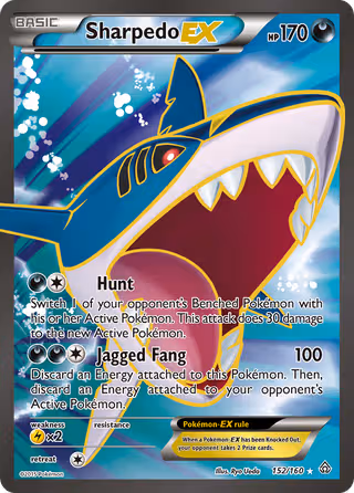 Sharpedo EX 152/160 Pokemon card