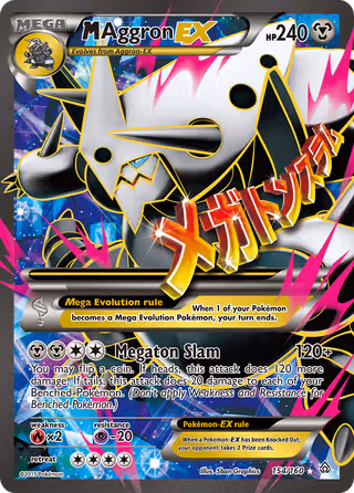 M Aggron EX 154/160 Pokemon card