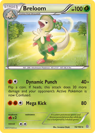 Breloom 16/160 Pokemon card