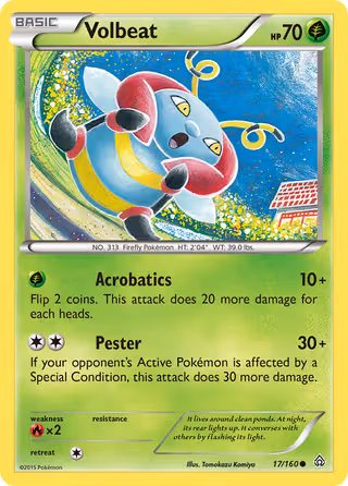 Volbeat 17/160 Pokemon card
