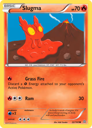 Slugma 22/160 Pokemon card