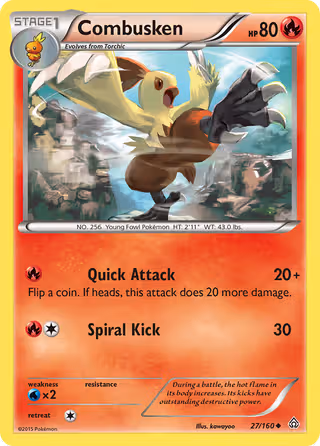 Combusken 27/160 Pokemon card
