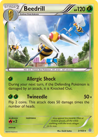 Beedrill 3/160 Pokemon card