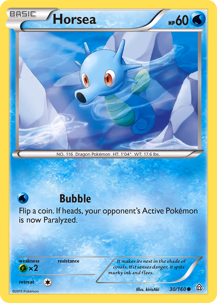 Horsea 30/160 Pokemon card
