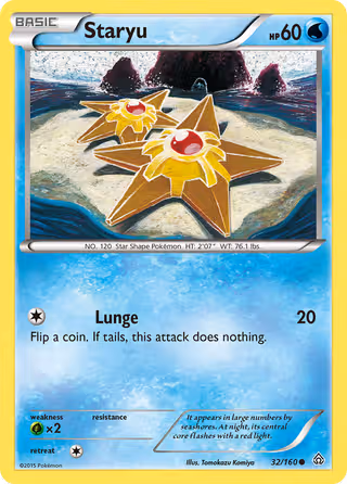 Staryu 32/160 Pokemon card