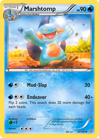 Marshtomp 34/160 Pokemon card
