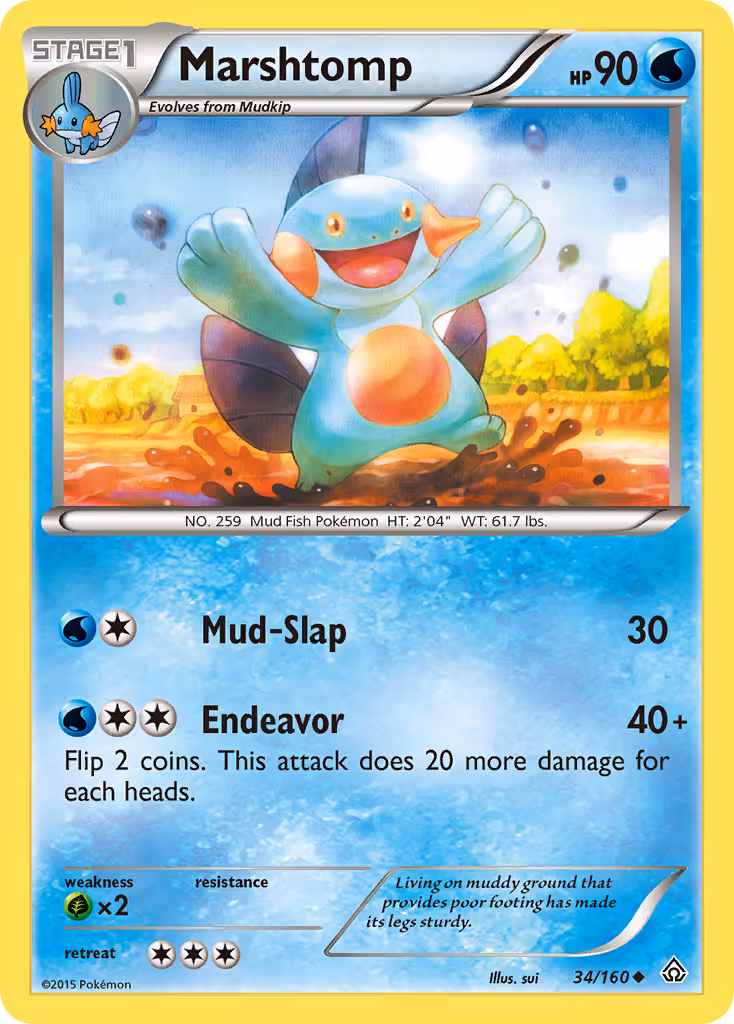 Marshtomp 34/160 Pokemon card