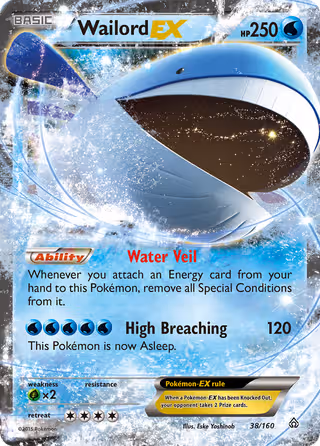 Wailord EX 38/160 Pokemon card