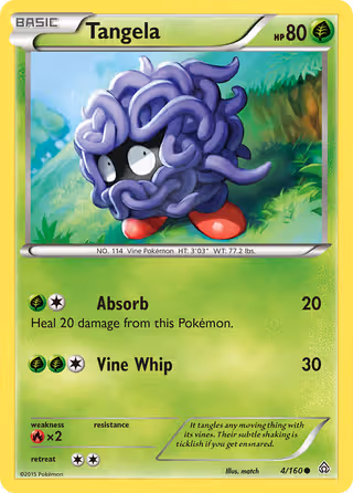 Tangela 4/160 Pokemon card