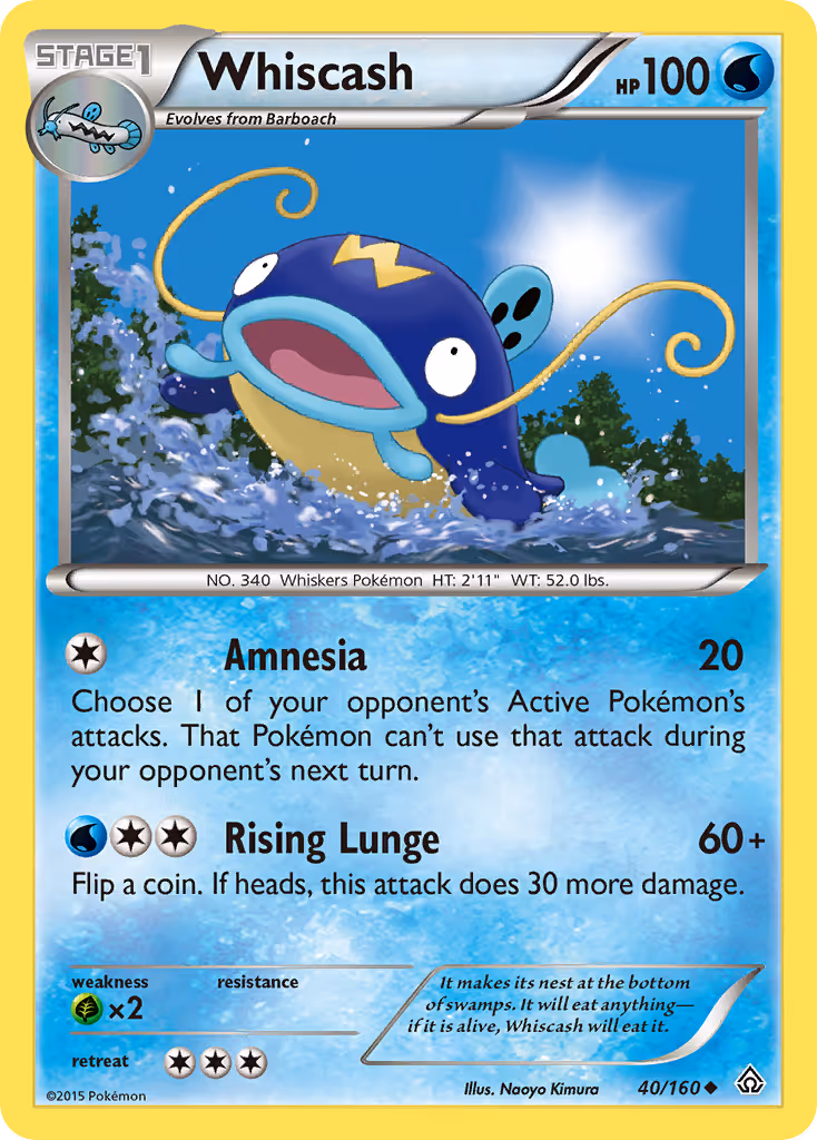 Whiscash 40/160 Pokemon card