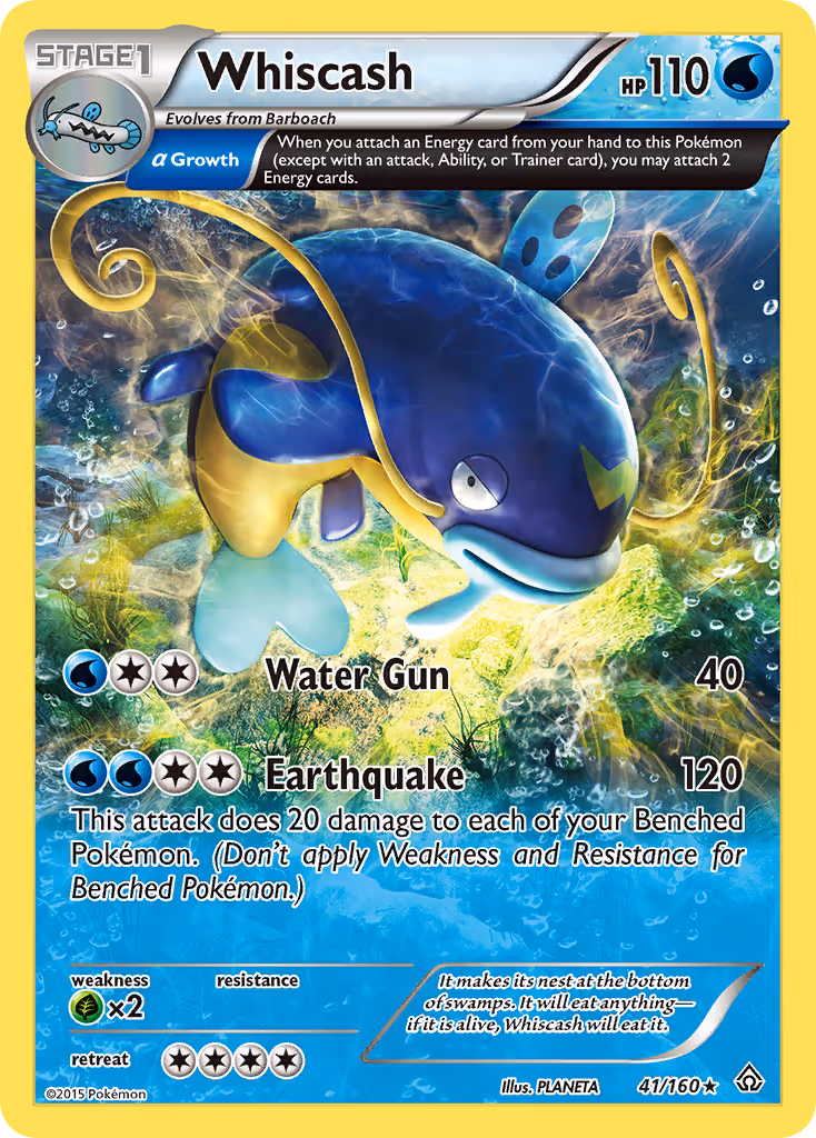 Whiscash 41/160 Pokemon card