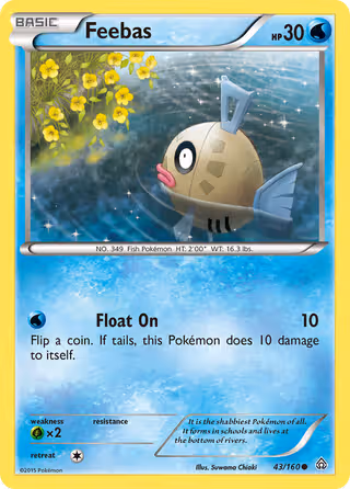 Feebas 43/160 Pokemon card