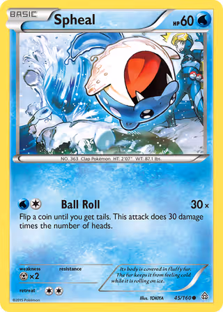 Spheal 45/160 Pokemon card