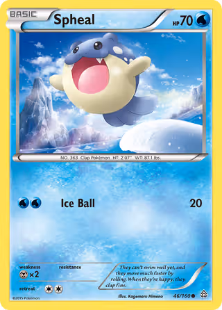 Spheal 46/160 Pokemon card