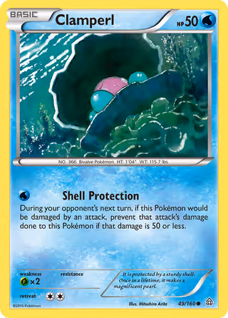Clamperl 49/160 Pokemon card