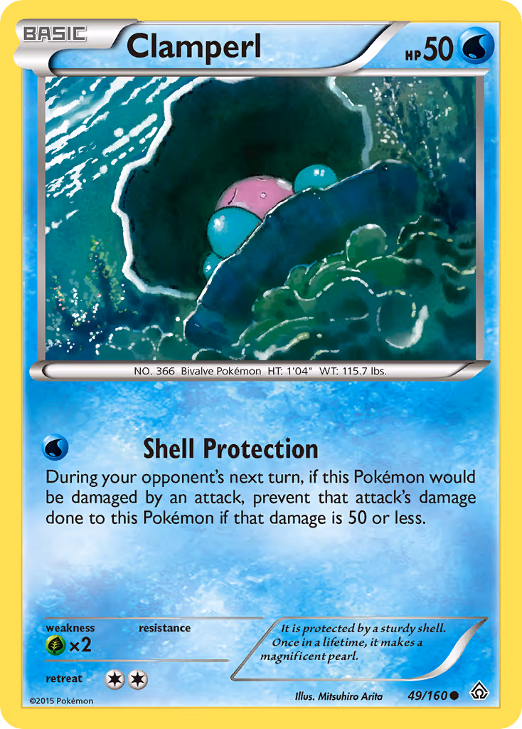 Clamperl 49/160 Pokemon card