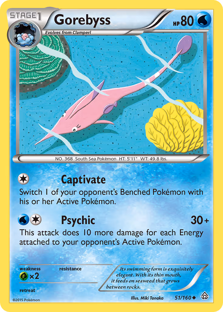 Gorebyss 51/160 Pokemon card