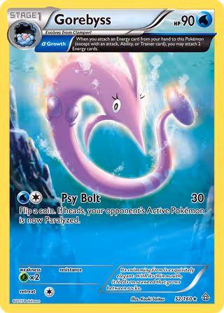 Gorebyss 52/160 Pokemon card