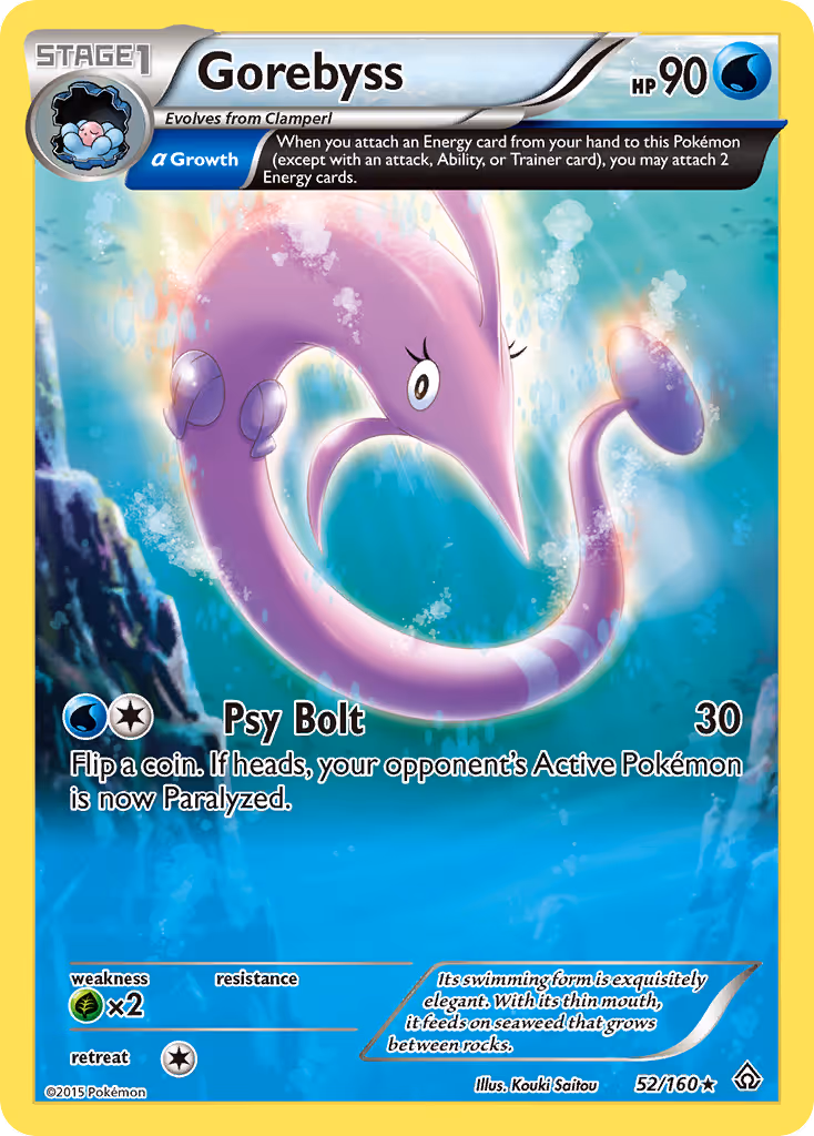 Gorebyss 52/160 Pokemon card
