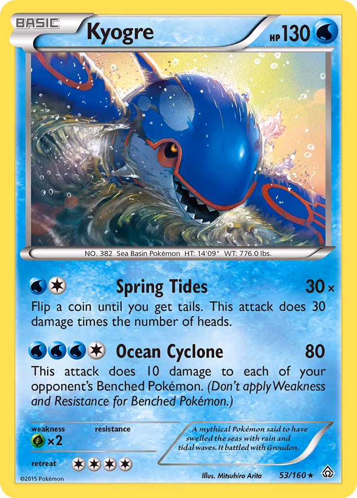 Kyogre 53/160 Pokemon card