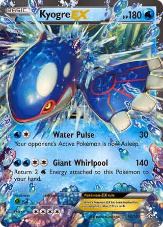 Kyogre EX 54/160 Pokemon card