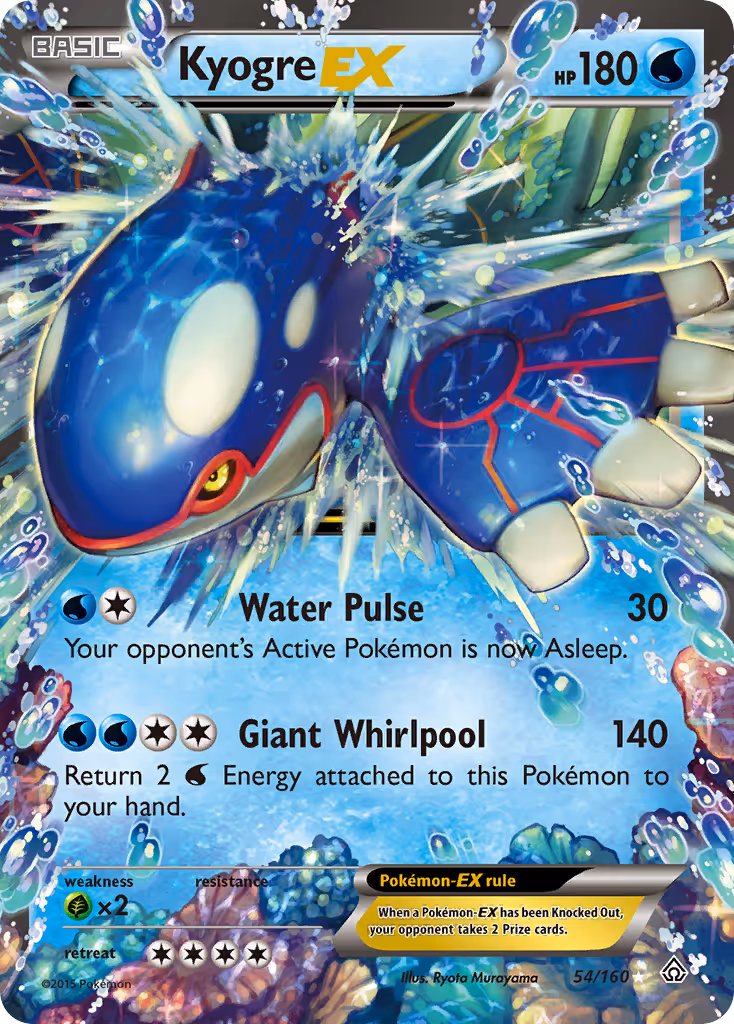 Kyogre EX 54/160 Pokemon card