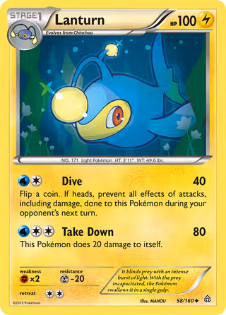 Lanturn 58/160 Pokemon card