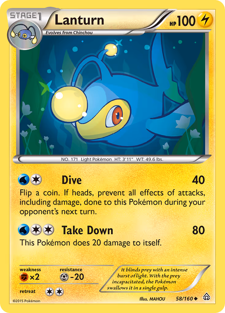 Lanturn 58/160 Pokemon card